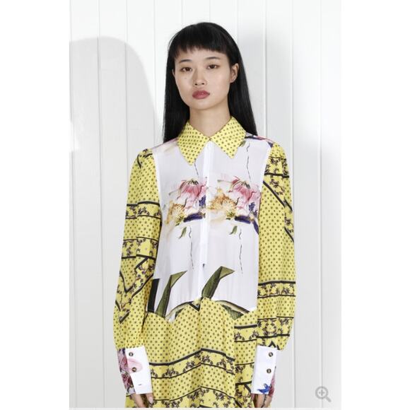 NEW GANNI Hemlock Silk Chiffon Floral Color Block Dress (SOLD OUT) - Size 38 - Picture 10 of 10